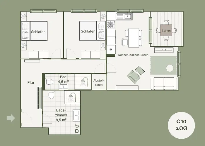 Apartment C10 Mit Südbalkon&nutzung Der Wellness-&aktivbereiche Im Pine Hill Zirchow